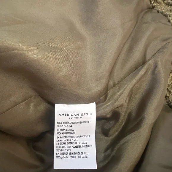 NWT American Eagle Outfitters Olive Teddy Jacket - Picture 5 of 8